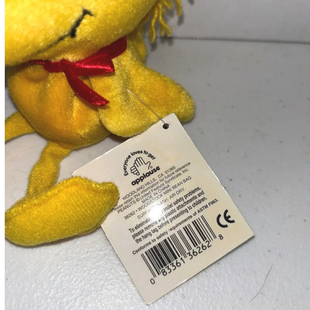 Peanuts Woodstock Mini Bean Bag Plush 6 Inch Yellow Bird Applause 36262 NEW